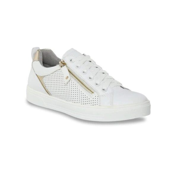 REPLAY Pride Vanity Lace Up Leather Sneakers for Women - Silver Off White