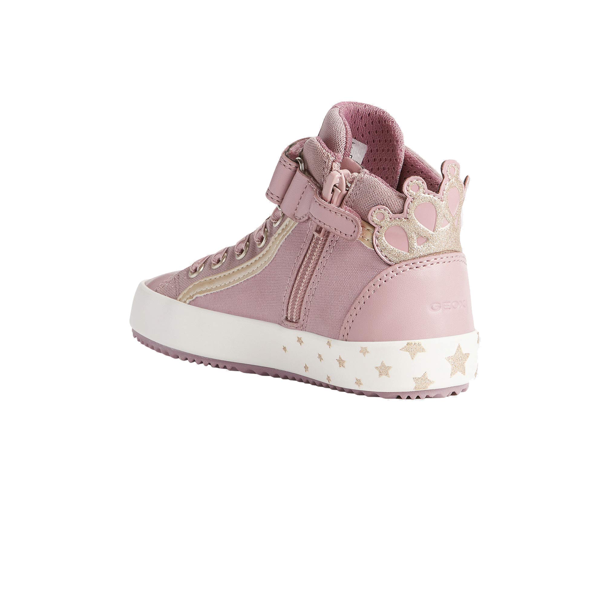 Geox Kalispera Girl Mid-Cut Sneakers inspired by Disney Princesses - Pink/Platinum - Chaussures Bari à