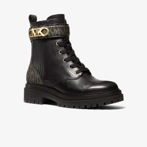 MICHAEL Michael Kors Parker Leather Combat Ankle Boots for Women ...