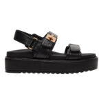 STEVE MADDEN Sandales en cuir Bigmona pour femmes - Noir – Image 3