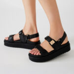STEVE MADDEN Sandales en cuir Bigmona pour femmes - Noir – Image 2
