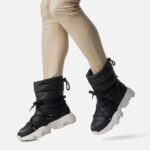 SOREL KINETIC™ Impact NXT Mid Waterproof Boots for Women - Black/Sea Salt - Image 2