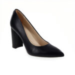NINE WEST Astoria 9x9 Block Heel Leather Pumps for Women - Black