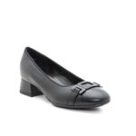 ARA 12-20402-81 Gallant 2 : Escarpin à talon bloc avec chaîne pour femmes - Cuir noir