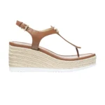 MICHAEL Michael Kors Val Leather Thong Wedge Sandals for Women - Luggage - Image 2