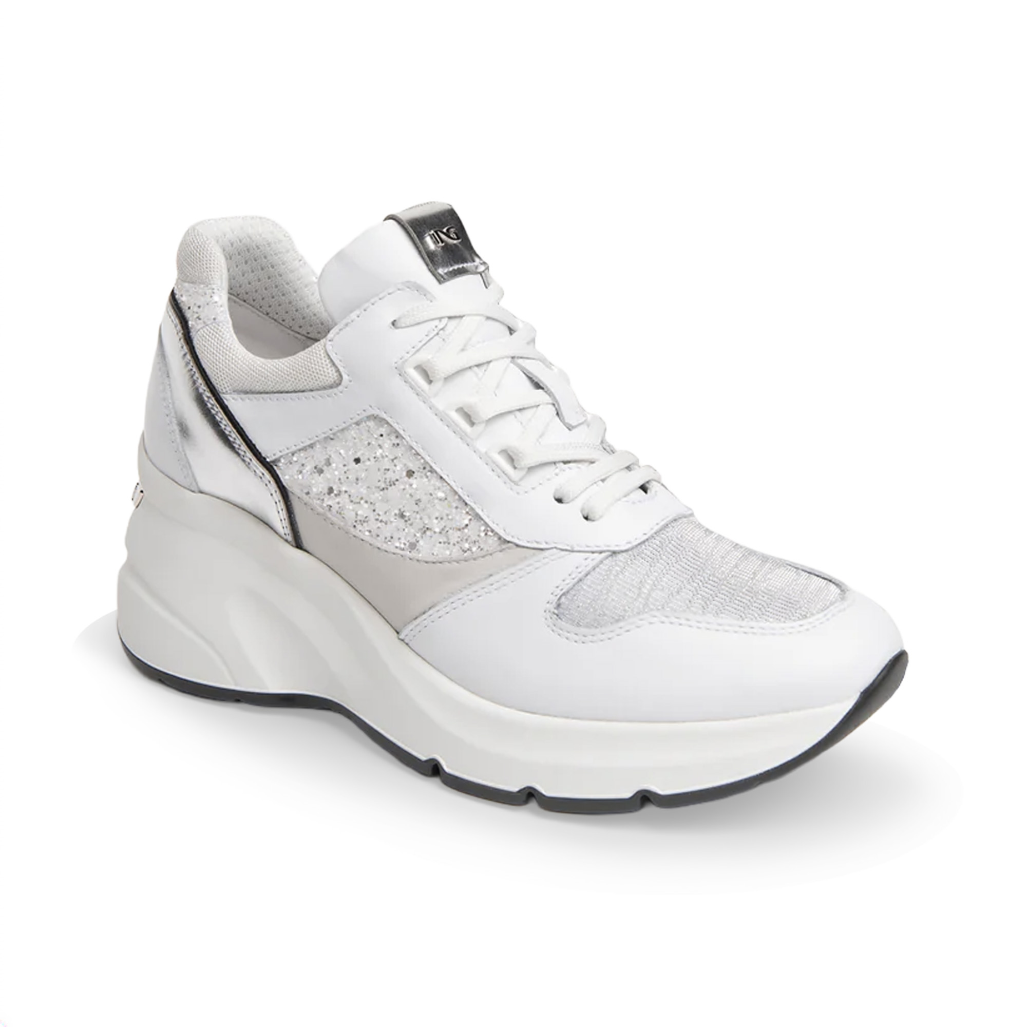 E217982D 707 1 NERO GIARDINI E217982D-707 Leather Sneakers for Women - White - Image 1