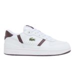 LACOSTE T-Clip Set Court Sneakers for Men - White/Burgunday - Image 2