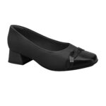 PICCADILLY Low Block Heel Square -Toe Pumps L1-160115L for Women - Black
