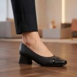 PICCADILLY Low Block Heel Square -Toe Pumps L1-160115L for Women - Black - Image 2