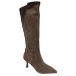NERO GIARDINI I514482DE – Suede Knee-High Boots with Slim Heel for Women – Brown