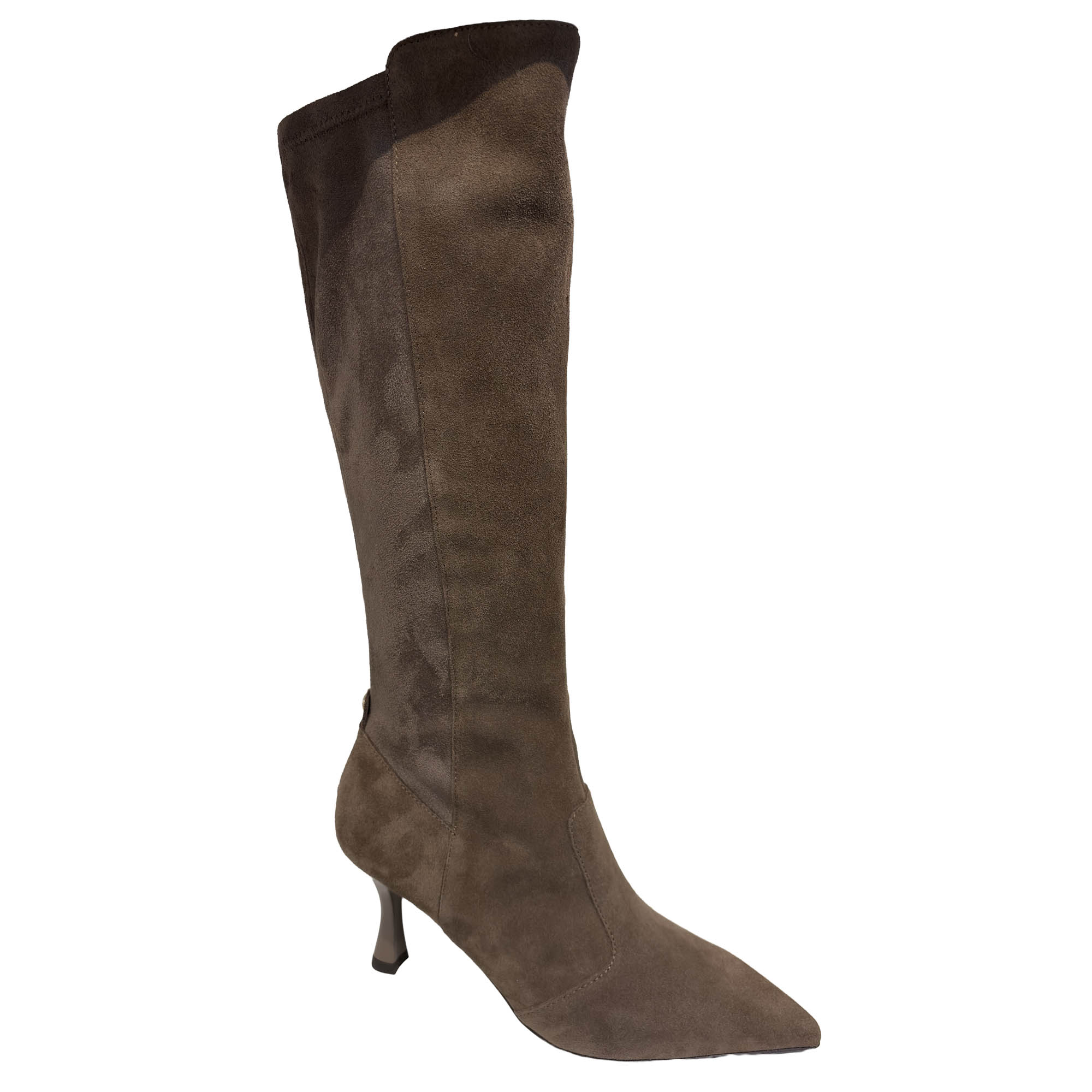 NG-I514482DE-30 _1 NERO GIARDINI I514482DE – Suede Knee-High Boots with Slim Heel for Women – Brown - Image 1
