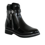 VALDINI Peppy Short Boot for Women - Black Crinkle